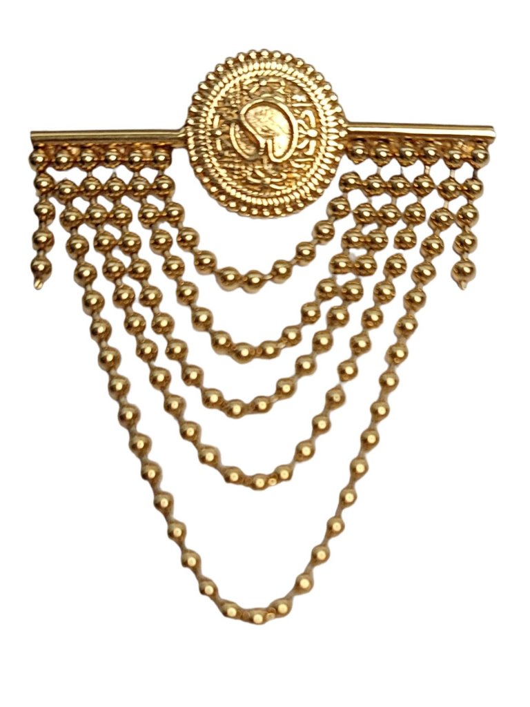 St. John Vintage 1980s Button Drop Gold Plated Pin Brooch